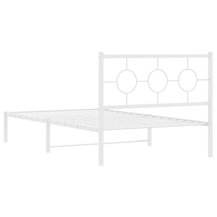 Cadru de pat din metal cu tăblie, alb, 107x203 cm - WALTI WALTI