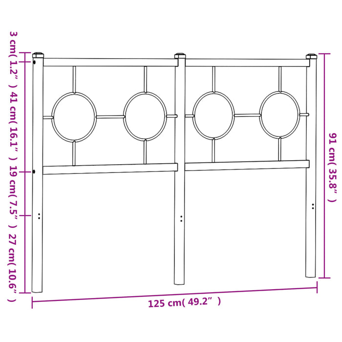 Tăblie de pat metalică, alb, 120 cm - WALTI WALTI