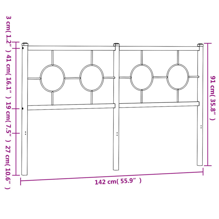 Tăblie de pat metalică, alb, 135 cm - WALTI WALTI