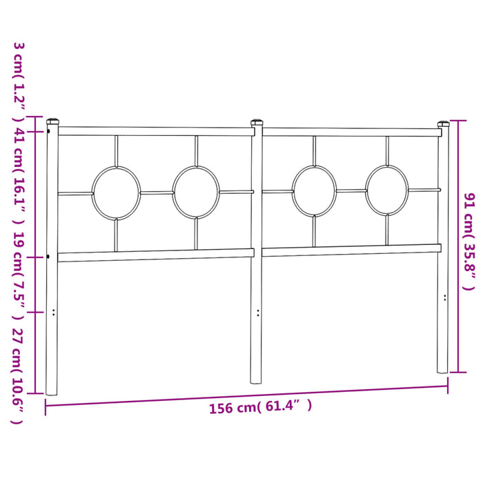 Tăblie de pat de schimb metalică, alb, 150 cm WALTI