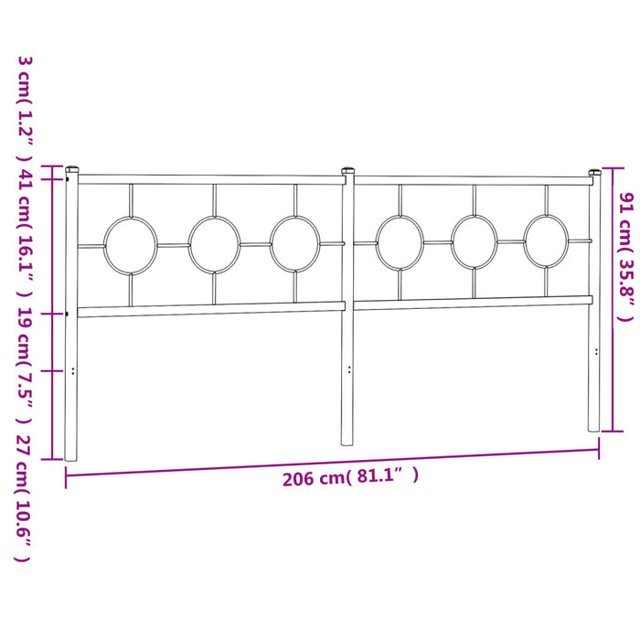 Tăblie de pat de schimb metalică, alb, 200 cm WALTI
