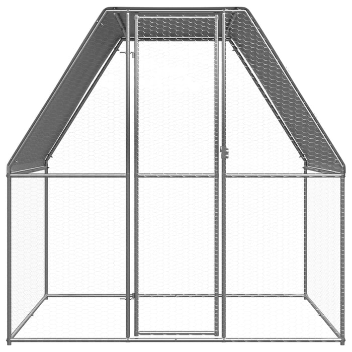 Coteț pentru pui, argintiu și gri, 2x2x2 m, oțel galvanizat - WALTI WALTI