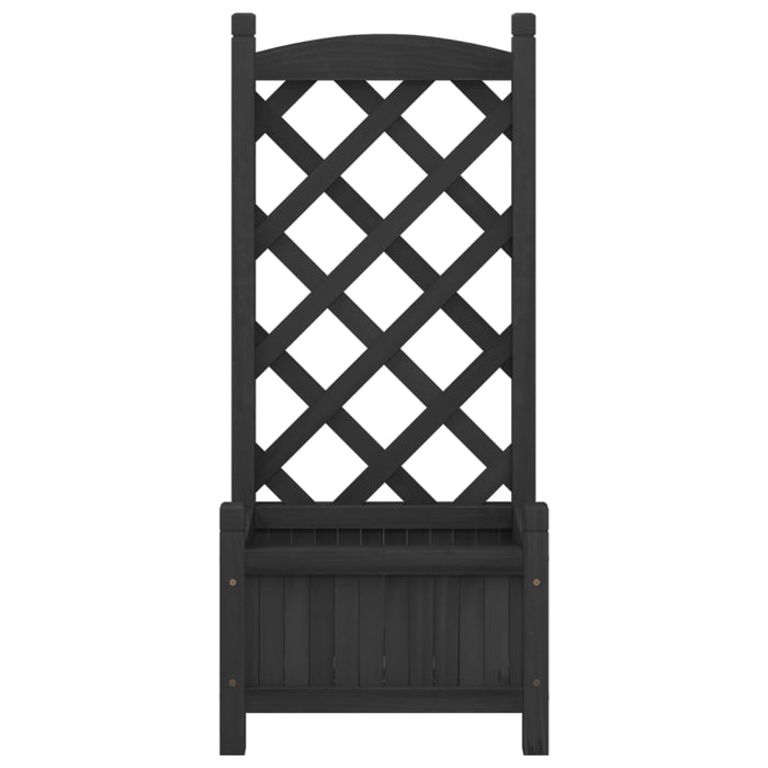 Jardinieră cu spalier, negru, lemn masiv de brad - WALTI WALTI