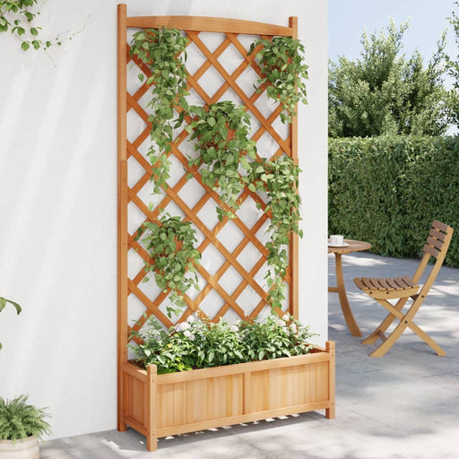 Jardinieră cu spalier, maro, lemn masiv de brad - WALTI WALTI