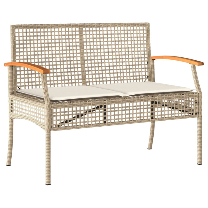 Set mobilier de grădină cu perne, 4 piese, bej, poliratan WALTI