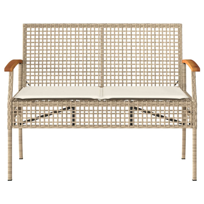 Set mobilier de grădină cu perne, 4 piese, bej, poliratan WALTI