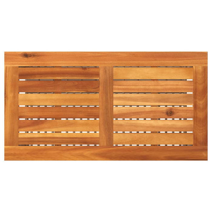 Masă de grădină, gri, 70x38x42 cm, poliratan și lemn acacia - WALTI WALTI