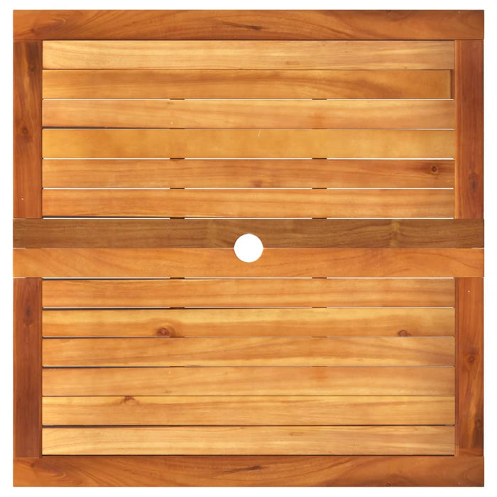 Masă de grădină, gri, 80x80x74 cm, poliratan și lemn acacia - WALTI WALTI