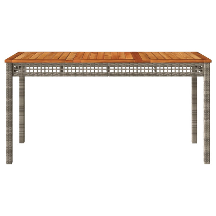 Masă de grădină, gri, 140x80x75 cm, poliratan și lemn acacia - WALTI WALTI