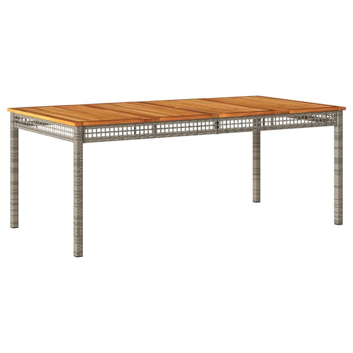Masă grădină, gri, 180x90x75 cm, poliratan și lemn de acacia - WALTI WALTI