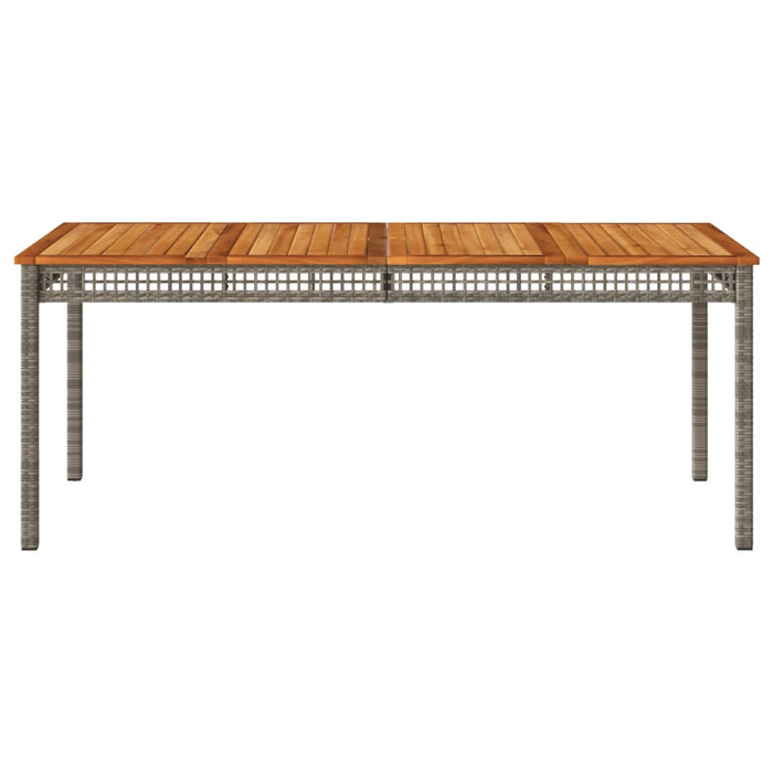 Masă grădină, gri, 180x90x75 cm, poliratan și lemn de acacia - WALTI WALTI