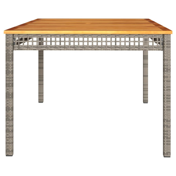 Masă grădină, gri, 180x90x75 cm, poliratan și lemn de acacia - WALTI WALTI
