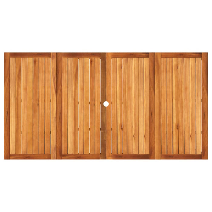 Masă grădină, gri, 180x90x75 cm, poliratan și lemn de acacia - WALTI WALTI