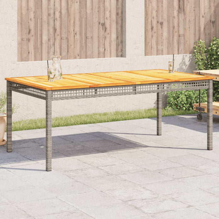 Masă grădină, gri, 180x90x75 cm, poliratan și lemn de acacia - WALTI WALTI