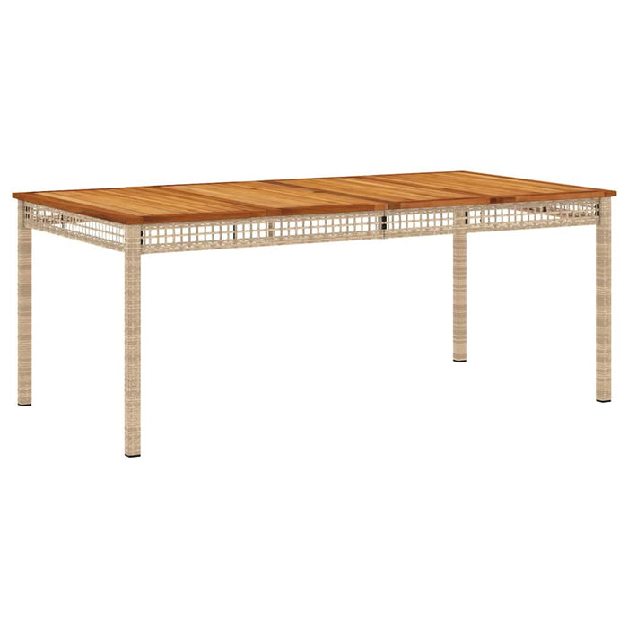 Masă de grădină, bej, 180x90x75 cm, poliratan și lemn acacia - WALTI WALTI