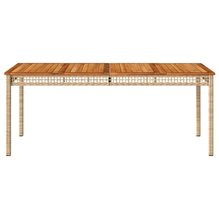 Masă de grădină, bej, 180x90x75 cm, poliratan și lemn acacia - WALTI WALTI