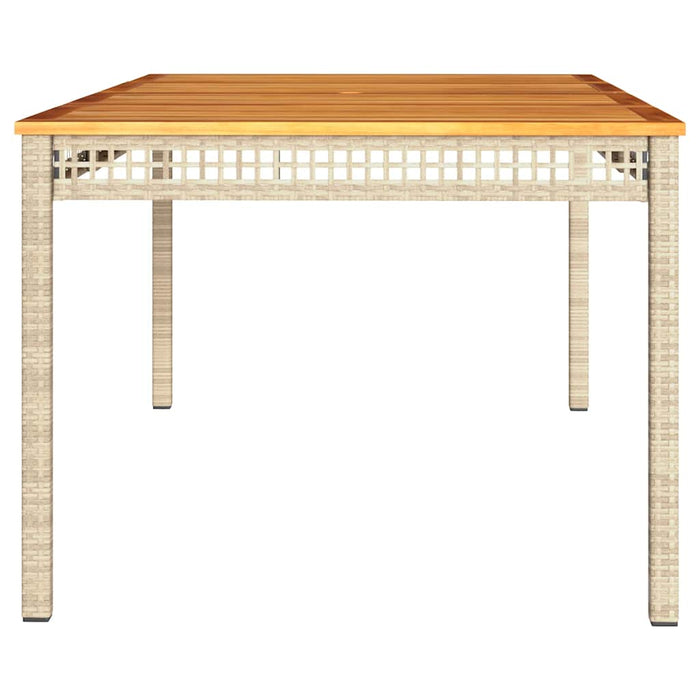 Masă de grădină, bej, 180x90x75 cm, poliratan și lemn acacia - WALTI WALTI