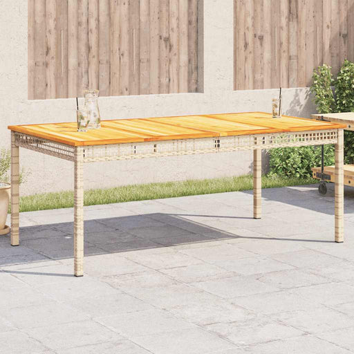 Masă de grădină, bej, 180x90x75 cm, poliratan și lemn acacia - WALTI WALTI
