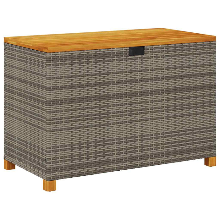 Cutie depozitare grădină gri 110x55x63 cm lemn acacia poliratan WALTI