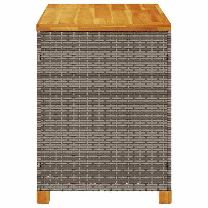 Cutie depozitare grădină gri 110x55x63 cm lemn acacia poliratan WALTI