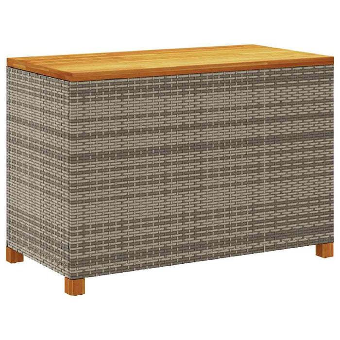 Cutie depozitare grădină gri 110x55x63 cm lemn acacia poliratan WALTI