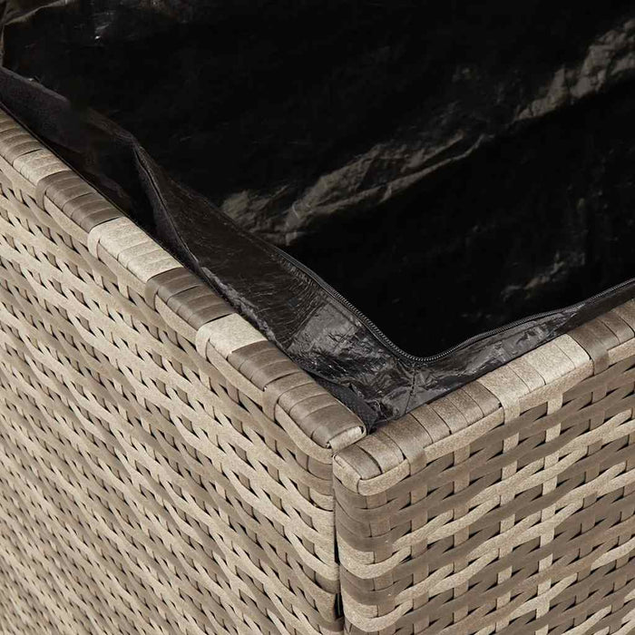 Cutie depozitare grădină gri 110x55x63 cm lemn acacia poliratan WALTI