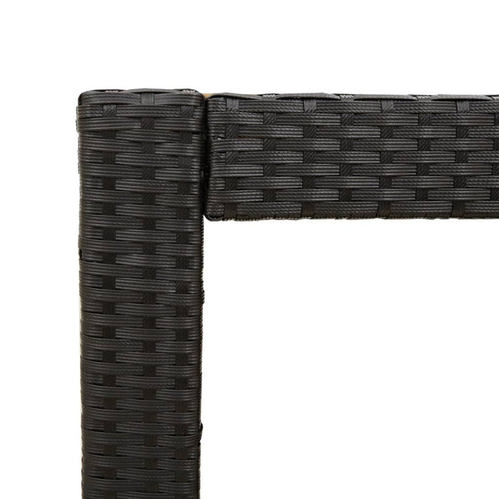 Masă laterală de grădină blat lemn negru 100x40x75 cm poliratan - WALTI WALTI