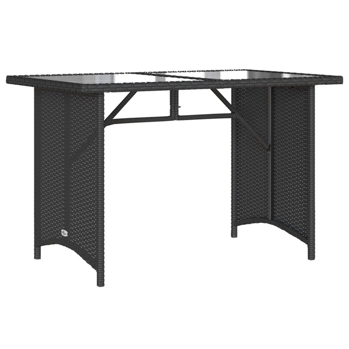 Set mobilier de grădină cu perne, 2 piese, negru, poliratan WALTI