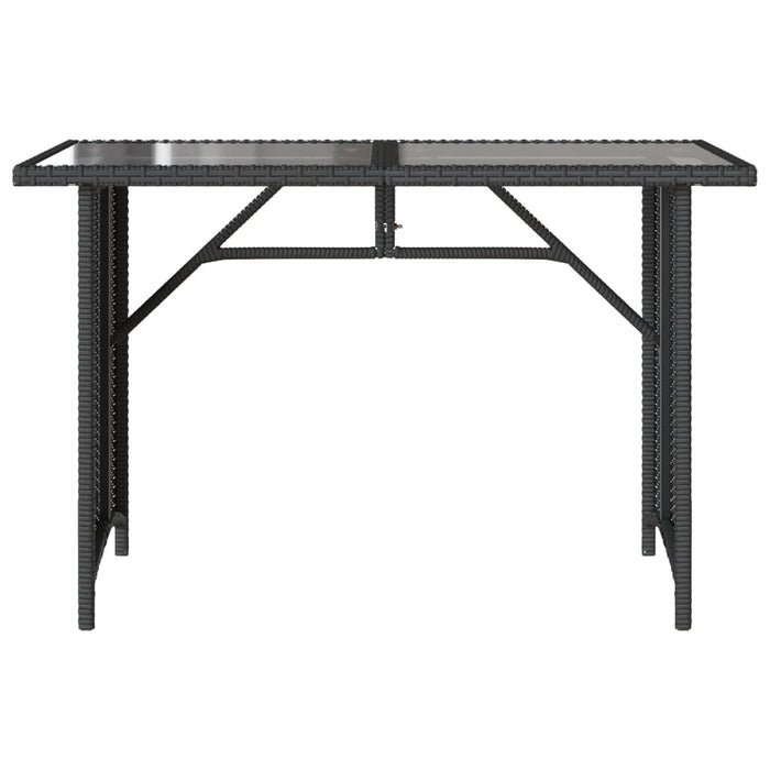 Set mobilier de grădină cu perne, 2 piese, negru, poliratan WALTI