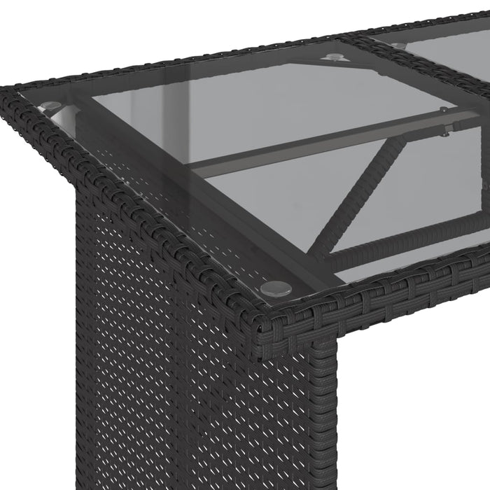 Set mobilier de grădină cu perne, 2 piese, negru, poliratan WALTI