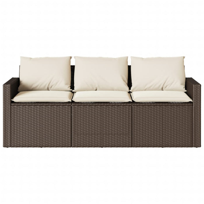 Set mobilier de grădină cu perne, 2 piese, maro, poliratan WALTI