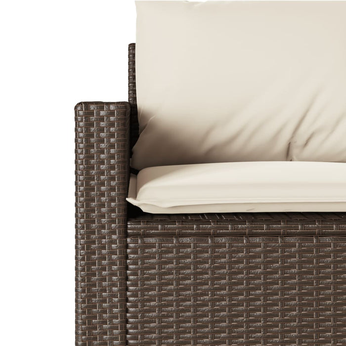Set mobilier de grădină cu perne, 2 piese, maro, poliratan WALTI
