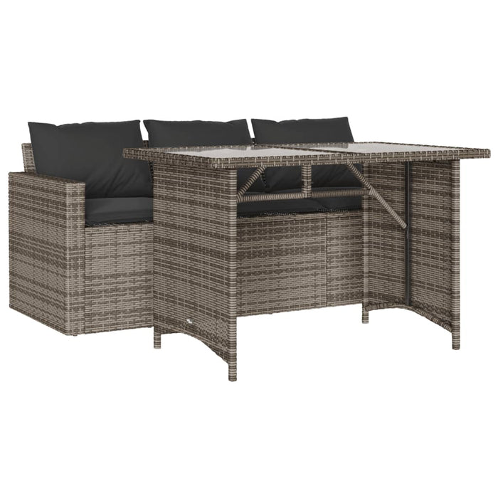 Set mobilier de grădină cu perne, 2 piese, gri, poliratan - WALTI WALTI