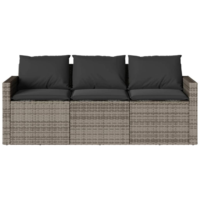 Set mobilier de grădină cu perne, 2 piese, gri, poliratan - WALTI WALTI