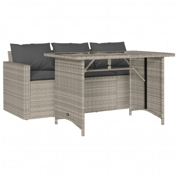 Set mobilier de grădină cu perne 2 piese gri deschis poliratan - WALTI WALTI