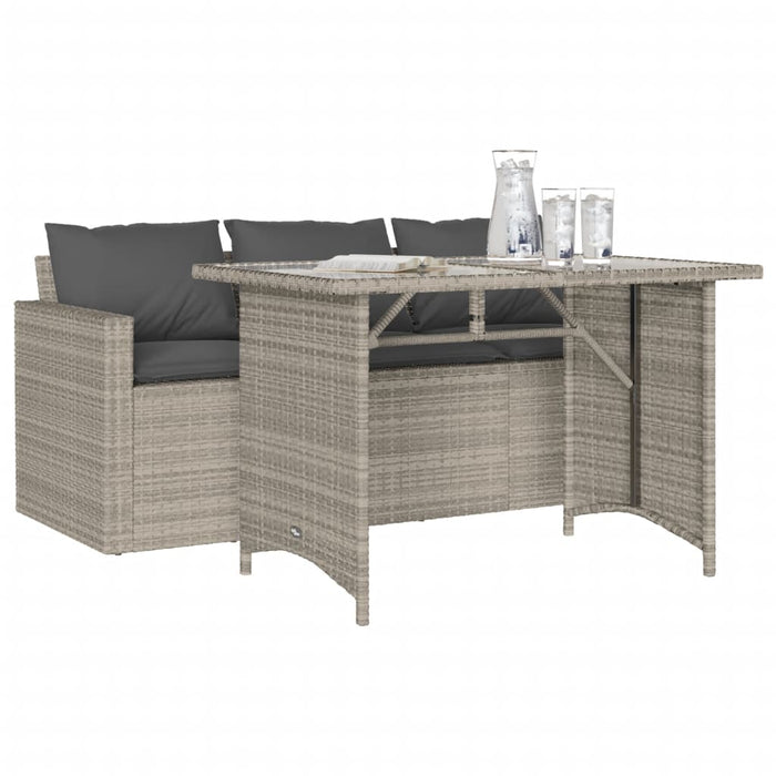 Set mobilier de grădină cu perne 2 piese gri deschis poliratan - WALTI WALTI