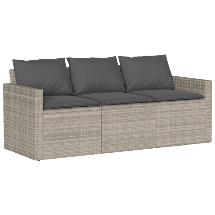 Set mobilier de grădină cu perne 2 piese gri deschis poliratan - WALTI WALTI