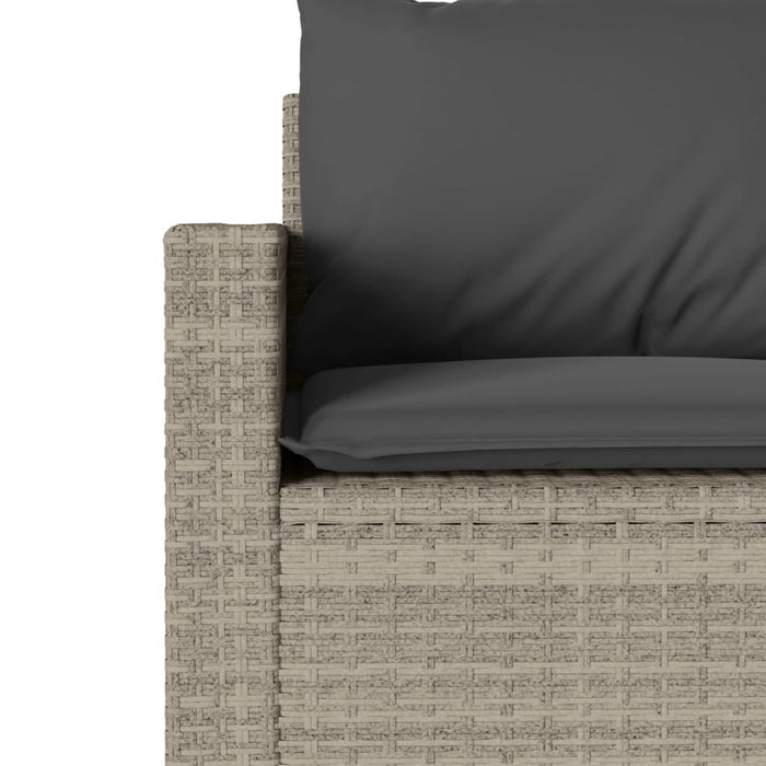 Set mobilier de grădină cu perne 2 piese gri deschis poliratan - WALTI WALTI