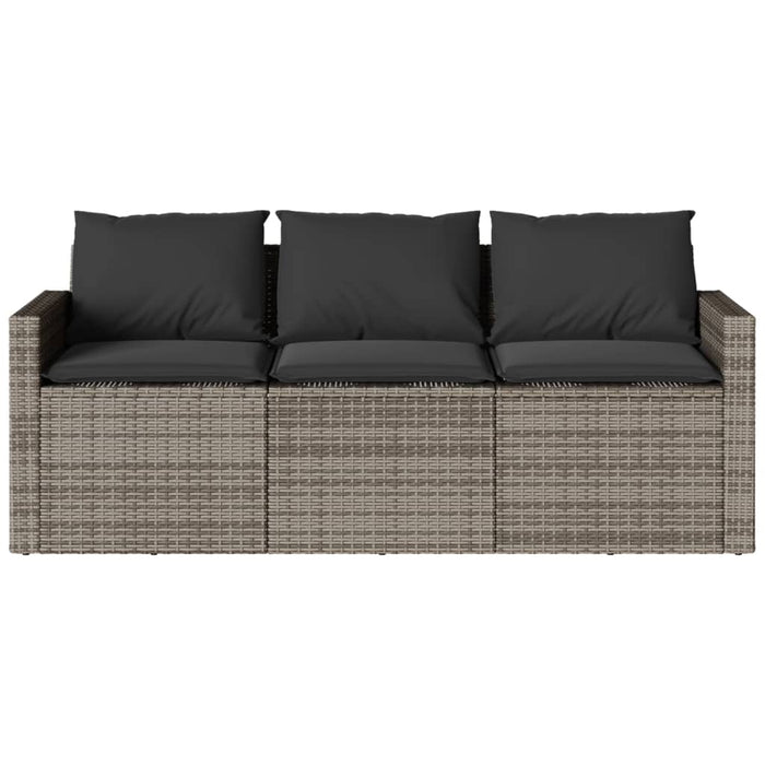 Set mobilier de grădină cu perne, 2 piese, gri, poliratan WALTI