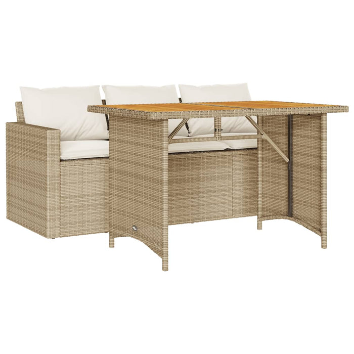 Set mobilier de grădină, 2 piese, cu perne, bej, poliratan - WALTI WALTI