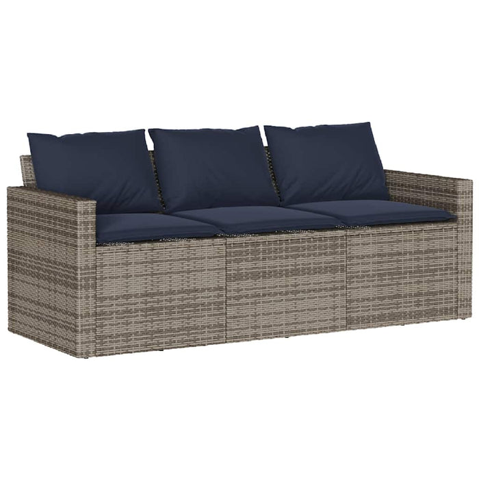 Set mobilier de grădină cu perne, 2 piese, gri, poliratan WALTI