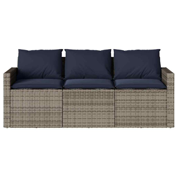 Set mobilier de grădină cu perne, 2 piese, gri, poliratan WALTI
