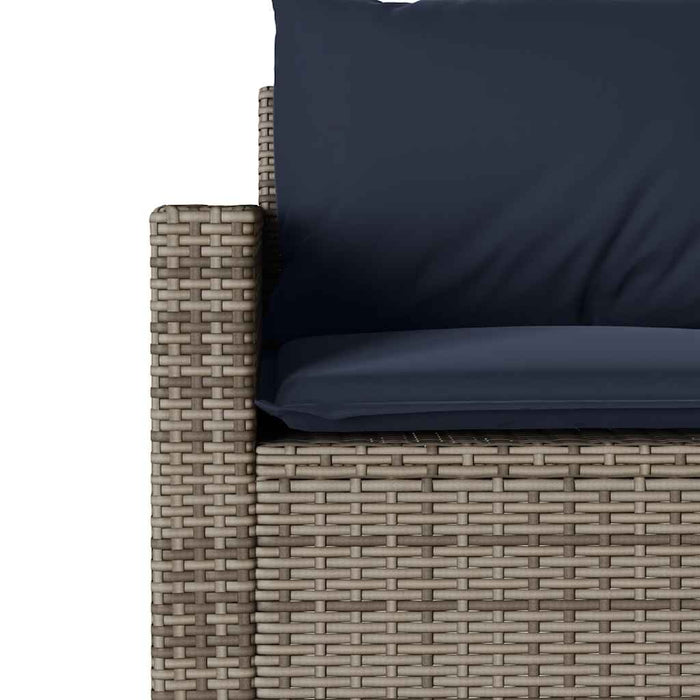 Set mobilier de grădină cu perne, 2 piese, gri, poliratan WALTI