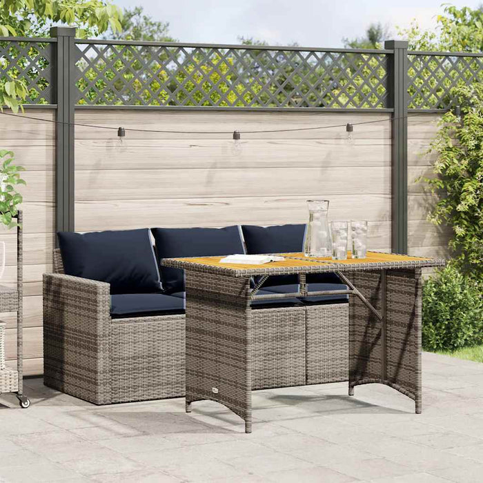Set mobilier de grădină cu perne, 2 piese, gri, poliratan WALTI