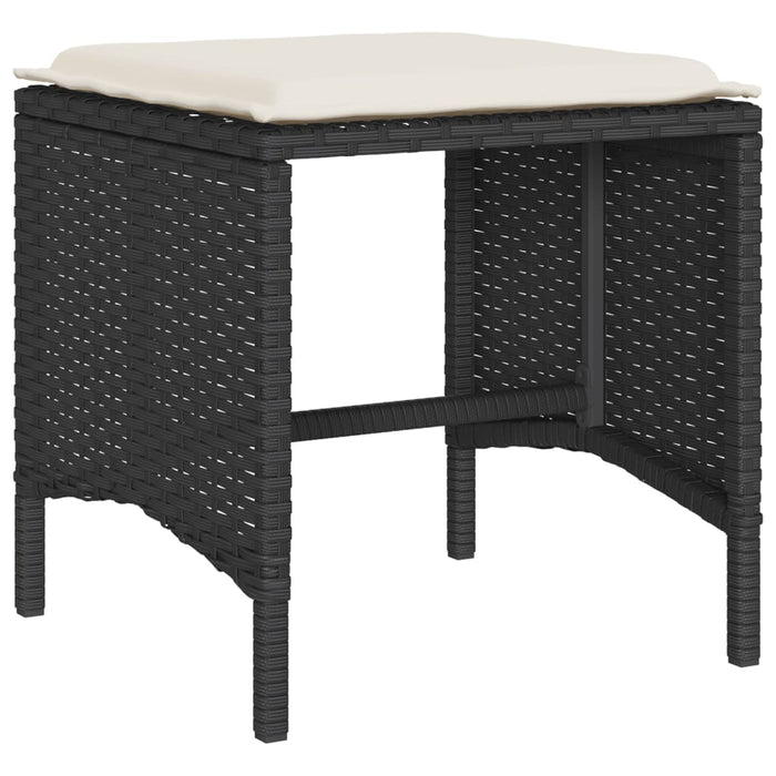 Set mobilier de grădină cu perne, 4 piese, negru, poliratan - WALTI WALTI