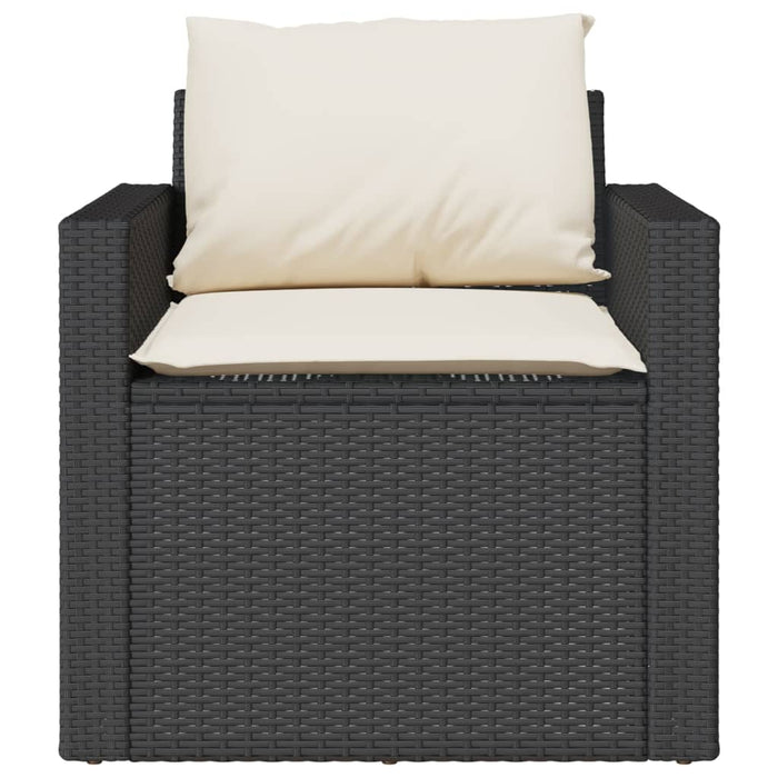 Set mobilier de grădină cu perne, 4 piese, negru, poliratan - WALTI WALTI