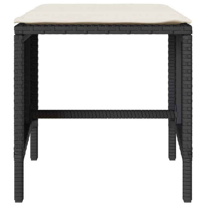 Set mobilier de grădină cu perne, 4 piese, negru, poliratan - WALTI WALTI