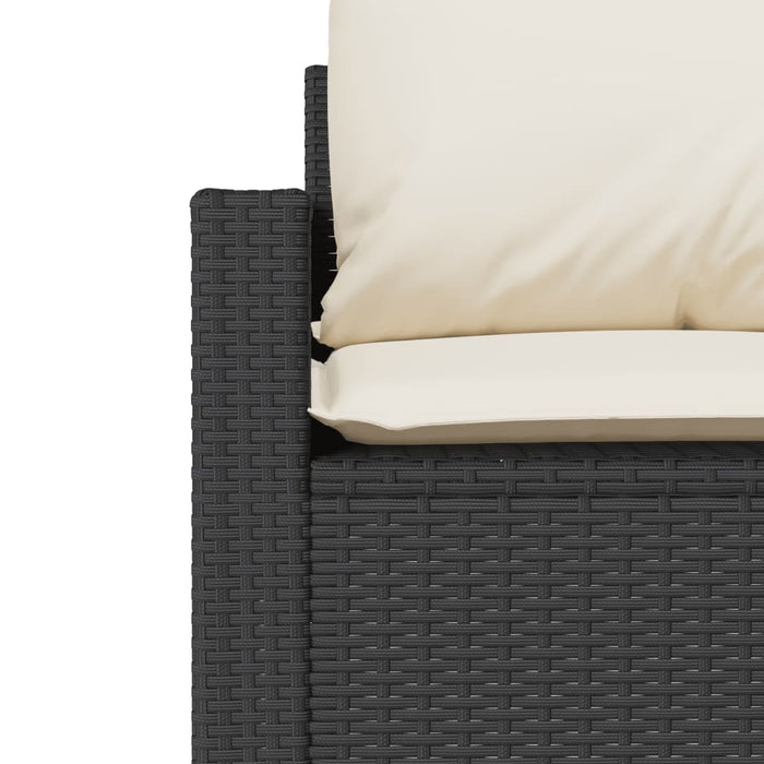 Set mobilier de grădină cu perne, 4 piese, negru, poliratan - WALTI WALTI