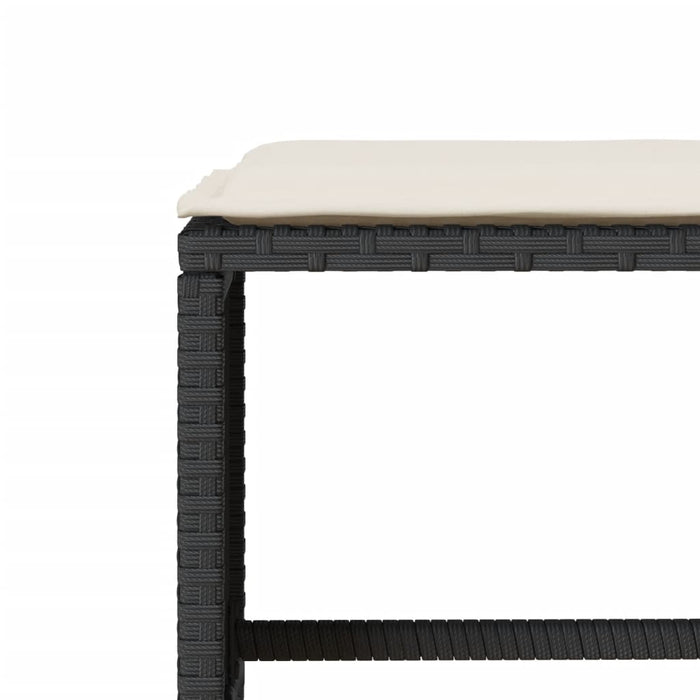 Set mobilier de grădină cu perne, 4 piese, negru, poliratan - WALTI WALTI