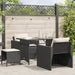 Set mobilier de grădină cu perne, 4 piese, negru, poliratan - WALTI WALTI